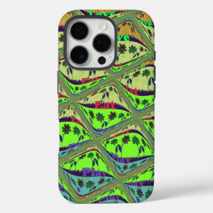 Betoverende eclectische tuin geruite bloemige scho iPhone 16 pro hoesje