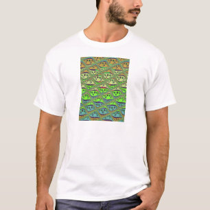 Betoverende eclectische tuin geruite bloemige scho t-shirt