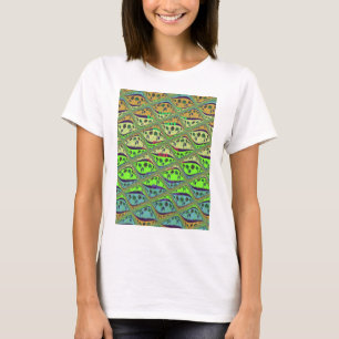 Betoverende eclectische tuin geruite bloemige scho t-shirt
