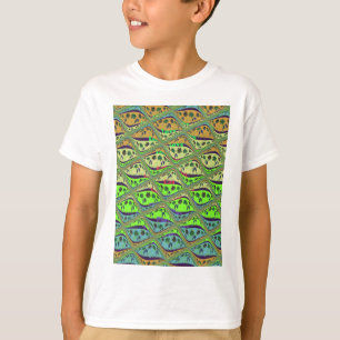 Betoverende eclectische tuin geruite bloemige scho t-shirt