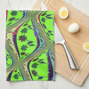 Betoverende eclectische tuin geruite bloemige scho theedoek