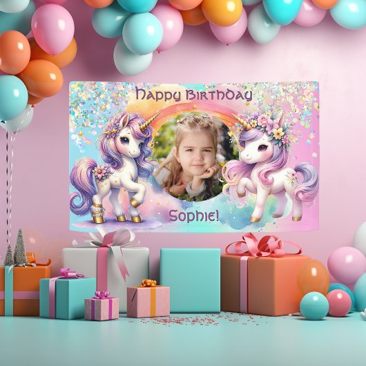 betoverende eenhoorn spandoek