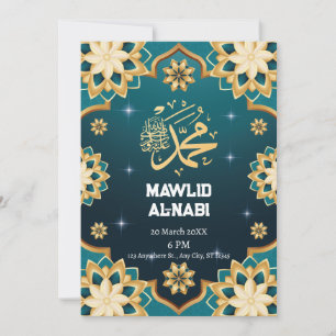 Betoverende Eid Mawlid Al-Nabi Bloemrijke Feest Kaart