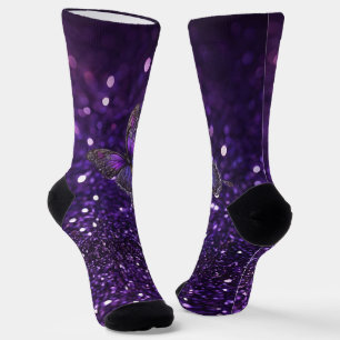 Betoverende elegantie: de Paarse Sparkle Butterfly Sokken
