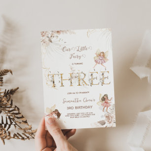 Betoverende feeën 3e verjaardag uitnodiging