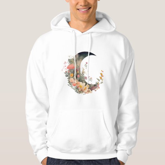 Betoverende Floral Moon Hoodie (Voorkant)