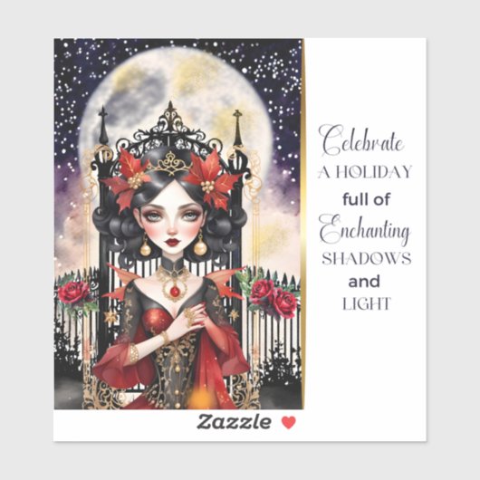 Betoverende Gothic Fairy Christmas Sticker (Vel)