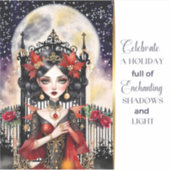 Betoverende Gothic Fairy Christmas Sticker (Voorkant)