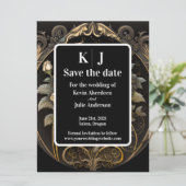 Betoverende Gouden Save The Date (Staand voorkant)