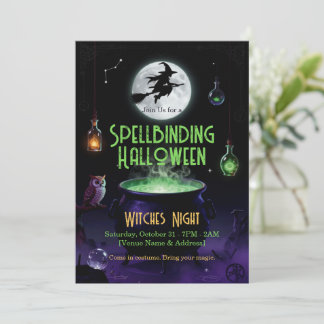 Betoverende Halloween Heks Feest Uitnodiging