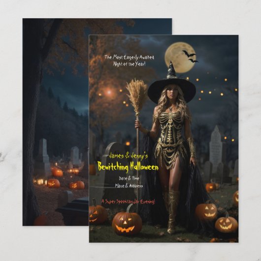 Betoverende Halloween Notitiekaartje (Voorkant / Achterkant)