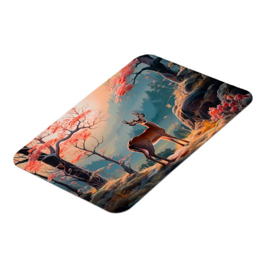 Betoverende herten Forest Scene Design Magneet (Linkerzijde)