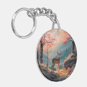 Betoverende herten Forest Scene Design Sleutelhanger (Voorkant Links)
