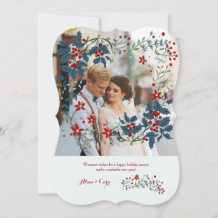 Betoverende Holly Frame Foto Vakantiekaart Feestdagenkaart