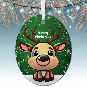 Betoverende Jonge Bok Sterren Groene Whimsical 🎄 Metalen Ornament