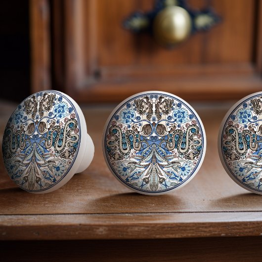 Betoverende Kaleidoscoop Leeuwen & Slangen De Morg Keramische Knop