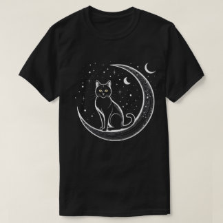 Betoverende katten die in de maan staan t-shirt