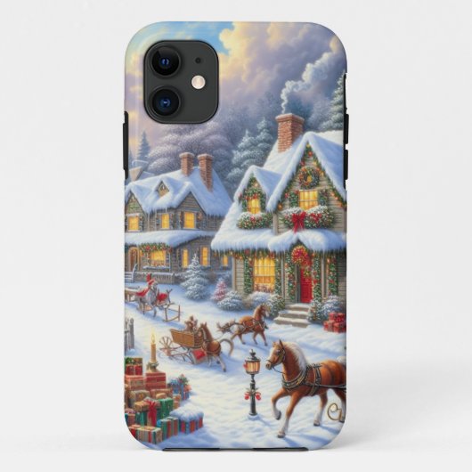 Betoverende kerst dorp scène Case-Mate iPhone case (Achterkant)