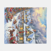 Betoverende kerst dorp scène fleece deken (Voorkant (Horizontaal))
