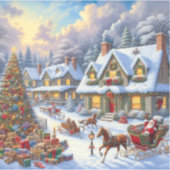 Betoverende kerst dorp scène sticker (Voorkant)