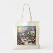 Betoverende kerst dorp scène tote bag (Achterkant)