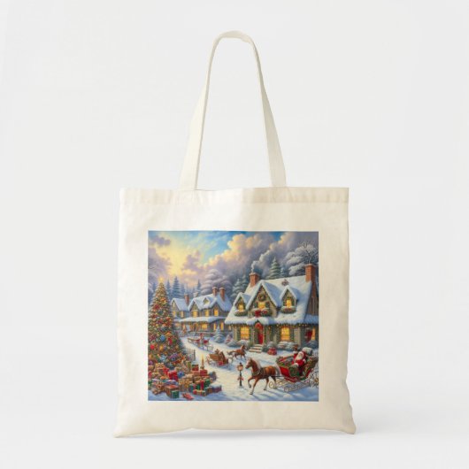 Betoverende kerst dorp scène tote bag (Voorkant)