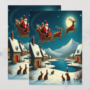 Betoverende Kerstmis Winterdorp Behang 2025 Feestdagenkaart
