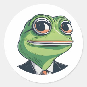 Betoverende Kikkerkunst: Duik in Whimsy Ronde Sticker