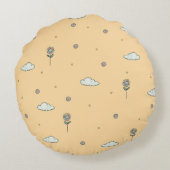 Betoverende kinderkamer Peach Rond Kussen (Achterkant)