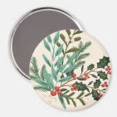 Betoverende klassieke elegantie kerstvakantie magneet (Voorkant / Achterkant)