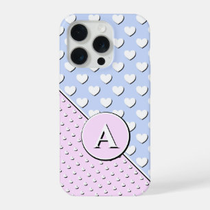 Betoverende kleuren Roos en blauw, aangepast monog iPhone 15 Pro Hoesje