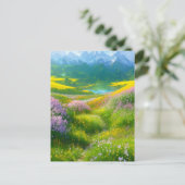 Betoverende kleuren van een weide in de vallei briefkaart (Staand voorkant)