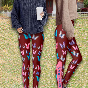 Betoverende kleurrijke vlinders personaliseren naa leggings