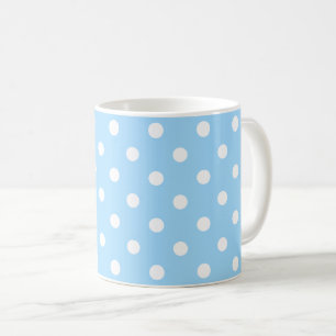 Betoverende lichtblauwe kleur met witte stippen koffiemok