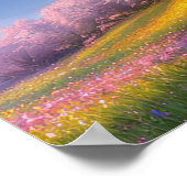 Betoverende lijn van Sakura Trees Poster (Hoek)