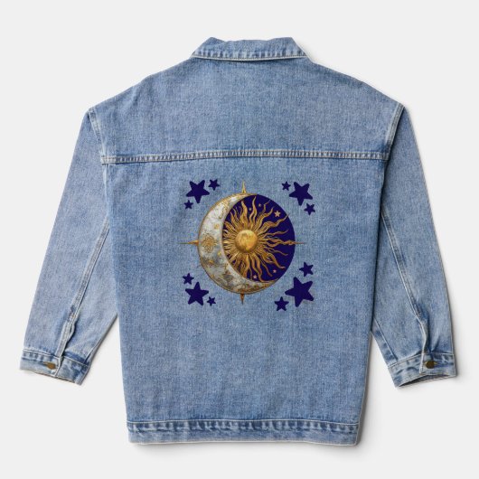 Betoverende Lucht Whimsical Hemelse Denim Jas Jacket (Achterkant)