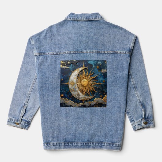 Betoverende Lucht Whimsical Hemelse Denim Jas Jacket (Achterkant)