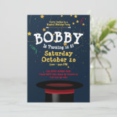 Betoverende Magic Show Kinderen Verjaardag Sjabloo Kaart (Staand voorkant)