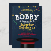 Betoverende Magic Show Kinderen Verjaardag Sjabloo Kaart (Voorkant / Achterkant)