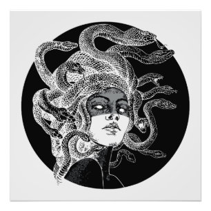 Betoverende Medusa Kunst Foto Afdruk