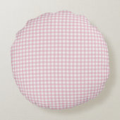 Betoverende muis op roze Gingham Check Rond Kussen (Achterkant)