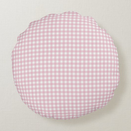 Betoverende muis op roze Gingham Check Rond Kussen (Achterkant)