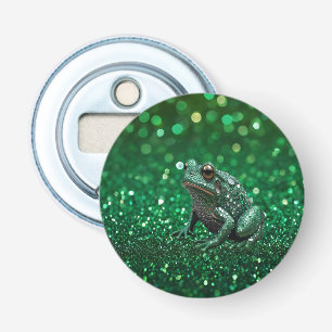Betoverende opkomst: de groene sprankelkikker button flesopener