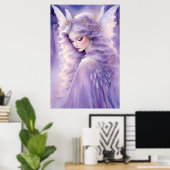 Betoverende Paarse Glow Fairy Poster (Thuiskantoor)