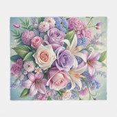 Betoverende pastel bloemenfleece deken (Voorkant (Horizontaal))