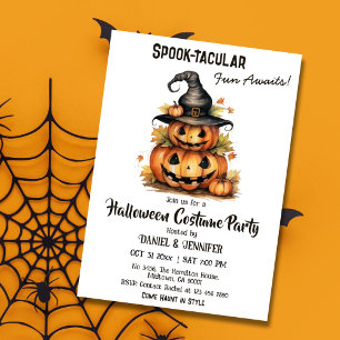 Betoverende Pompoen Heksenhoed leuke Halloweenfees Kaart