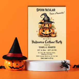 Betoverende Pumpkin Witch Pet leuke Halloween fees Kaart