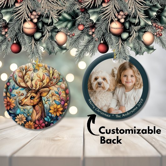 Betoverende rendier kerst  keramiek keramisch ornament