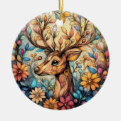 Betoverende rendier kerst  keramiek keramisch ornament (Voorkant)