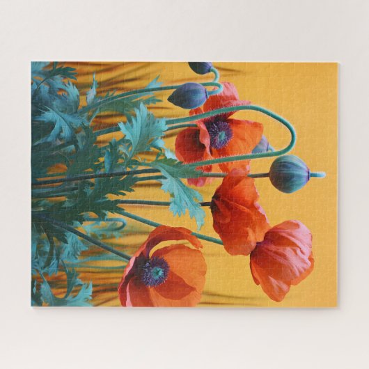 Betoverende rode klaprozen legpuzzel (Horizontaal)